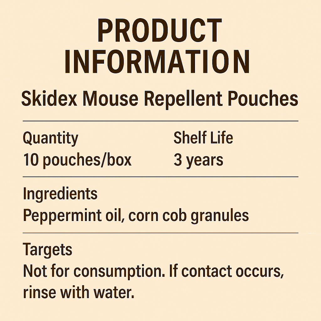 Skidex™ Mouse Repellent Pouches